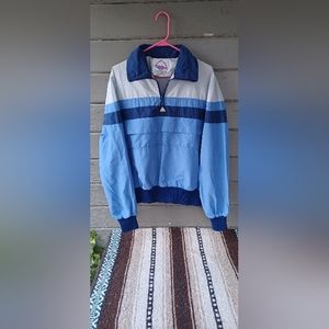 VTG Snuggler Windbreaker Snow Ski Jacket Retro Color Block Grandpa Pullover Blue